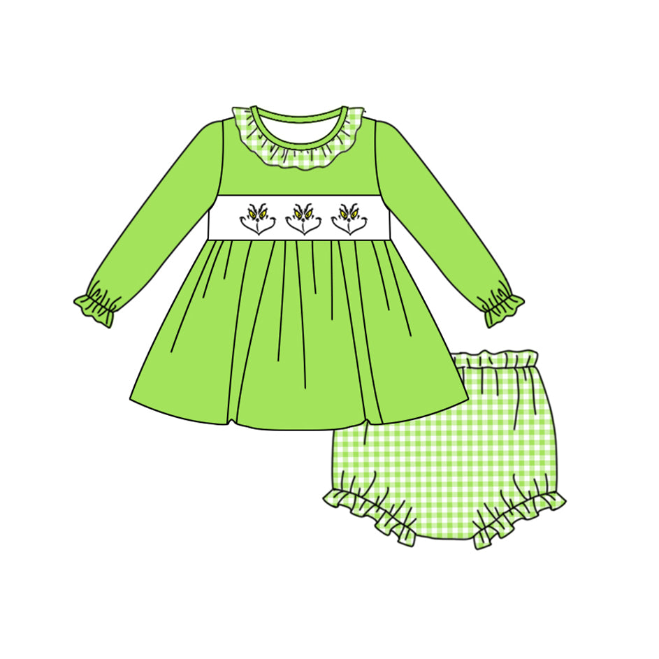 No moq GBO0413 Pre-order Size 0-3m to 3t baby girls clothes long sleeve top with briefs kids summer set