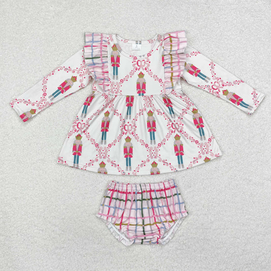 GBO0416 Baby Girls Christmas Soldier Tunic Top Bummies Clothes Sets