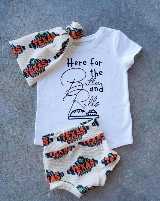GBO0467Short sleeves white top bummies baby kids clothing