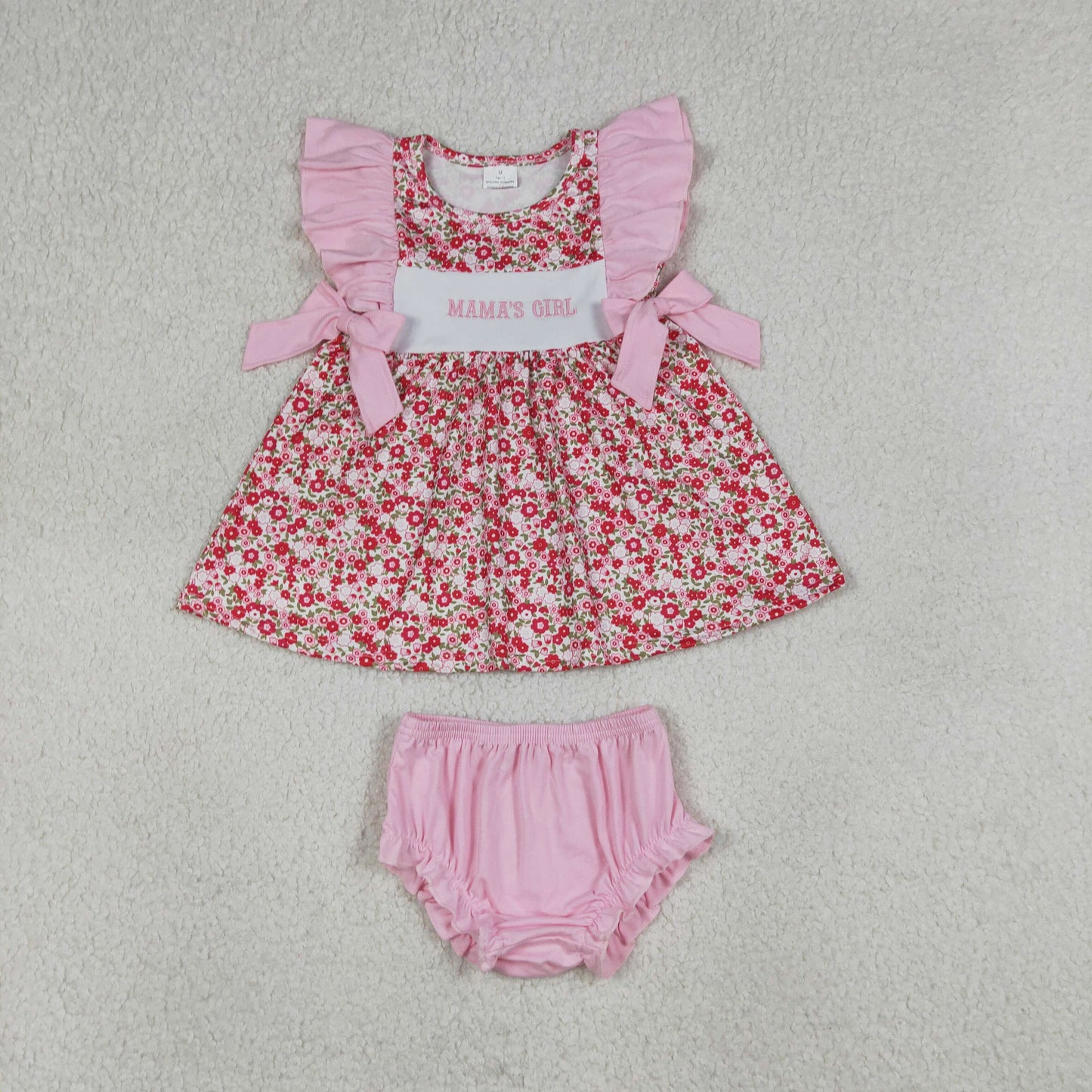 4.15 RTS Sibling Flutter sleeves floral mama's girl embroidery outfits
