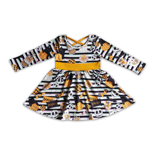 GLD0105  Baby girls Halloween witches twirl dresses