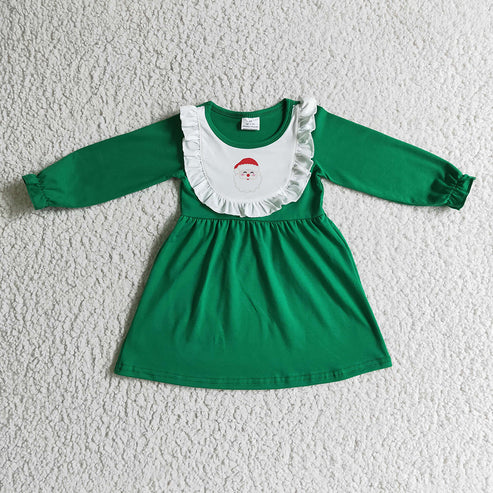 9.20 RTS Sibling Baby Boys Girls Embroidery Santa Christmas Tee Shirts Clothes Set Knee Length Dress Rompers