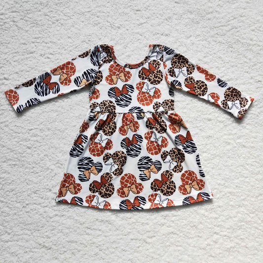 11.22 GLD0181 RTS No Moq Promotion Baby Girls Animal mouse Knee Length Dresses