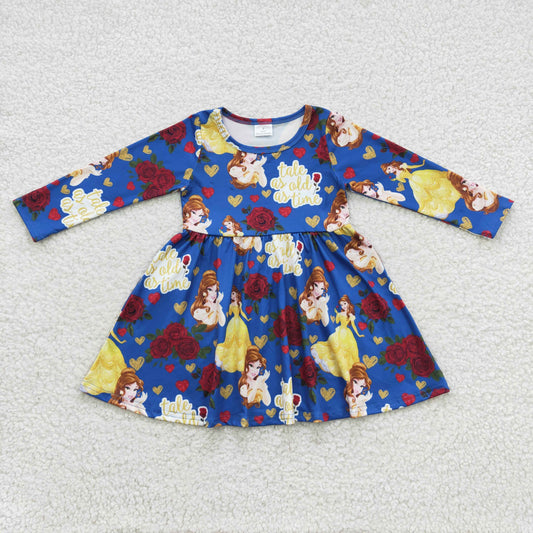 12.2 GLD0228 RTS No Moq Promotion Baby Girls Princess Flowers Knee Length Dresses