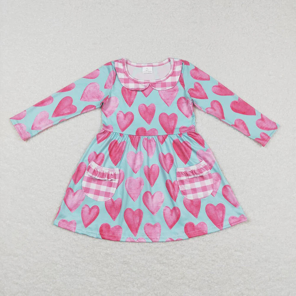 1.14 RST Sibling Baby Girls Valentines Hearts Knee Length Dresses