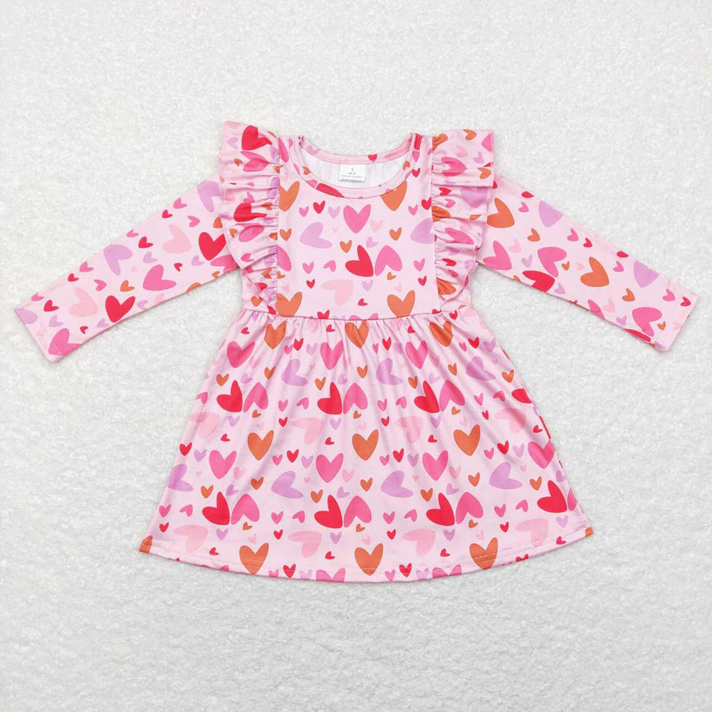 1.14 RST Sibling Baby Girls Valentines Hearts Knee Length Dresses