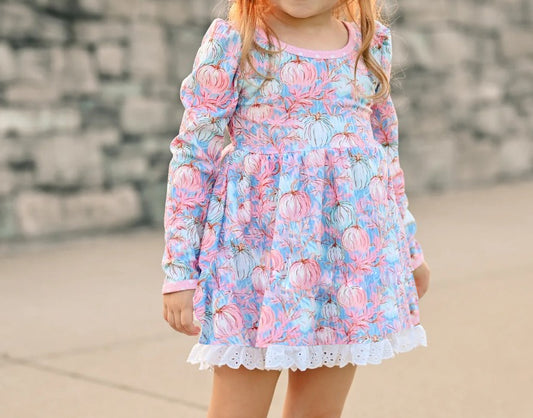 GLD0527  Pre-order baby girl clothes long sleeves summer dress