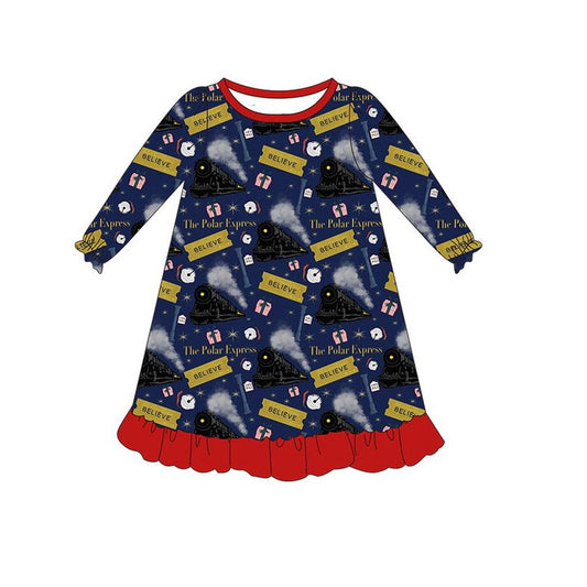 GLD0560  Pre-order baby girl clothes long sleeves summer dress