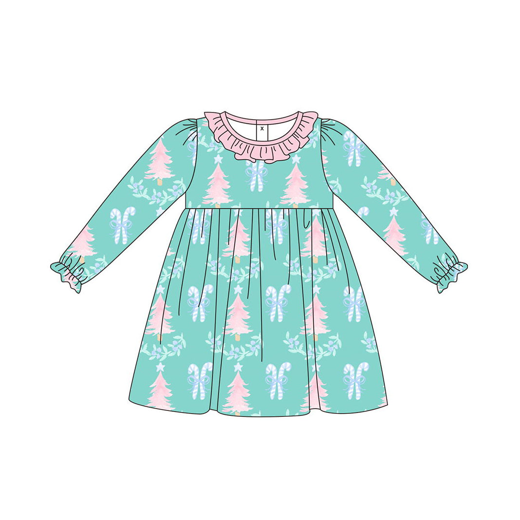 GLD0586  Pre-order baby girl clothes long sleeves summer dress