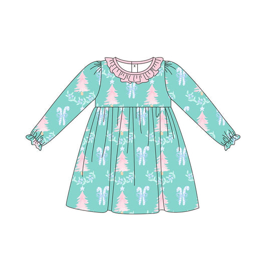 GLD0586  Pre-order baby girl clothes long sleeves summer dress