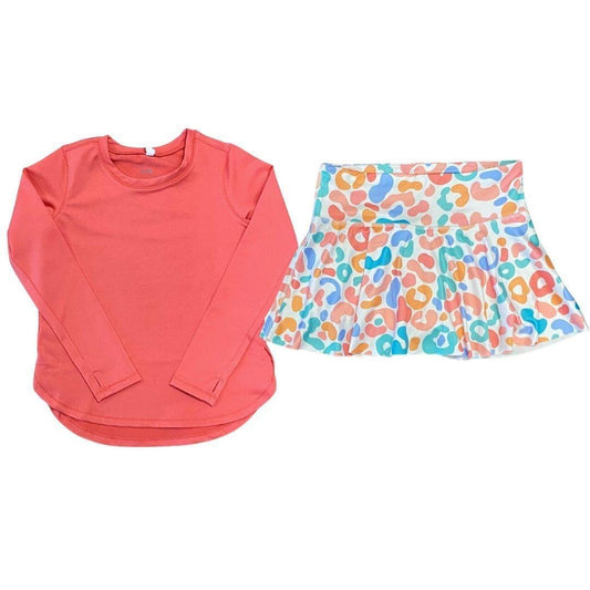 No moq GLD0594  Pre-order Size 3-6m to 14-16t baby girls clothes long sleeve top with short skirt kids autumn set