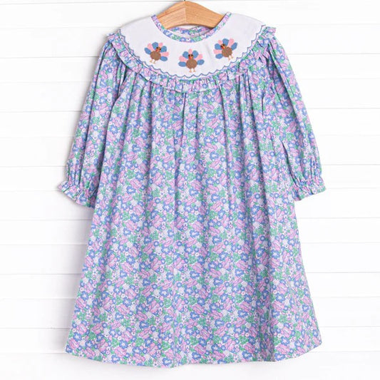 No moq GLD0600 Pre-order Size 3-6m to 14-16t baby girl clothes long sleeves summer dress