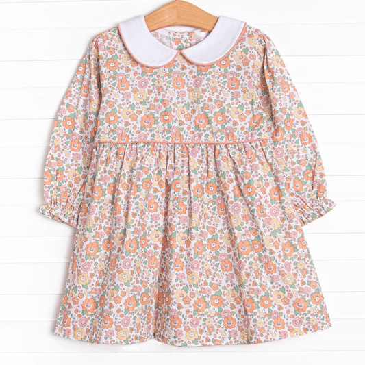 No moq  GLD0606  Pre-order Size 3-6m to 14-16t baby girl clothes long sleeves summer dress