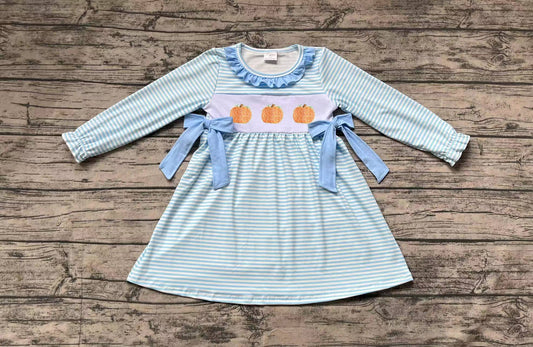 No moq  GLD0614  Pre-order Size 3-6m to 14-16t baby girl clothes long sleeves summer dress