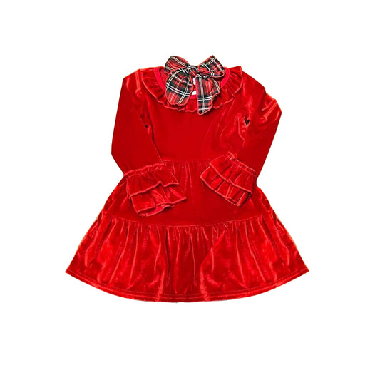 No moq  GLD0618  Pre-order Size 3-6m to 14-16t baby girl clothes long sleeves autumn dress