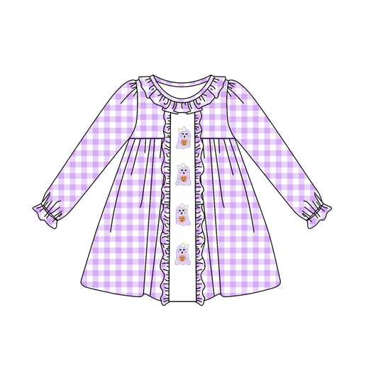 No moq  GLD0626  Pre-order Size 3-6m to 14-16t baby girl clothes long sleeves summer dress