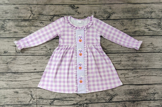 No moq  GLD0626  Pre-order Size 3-6m to 14-16t baby girl clothes embroidery long sleeves summer dress