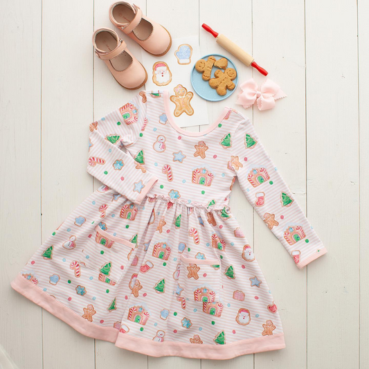No moq  GLD0629  Pre-order Size 3-6m to 14-16t baby girl clothes long sleeves summer dress