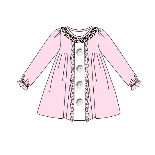 No moq  GLD0633  Pre-order Size 3-6m to 14-16t baby girl clothes long sleeves summer dress