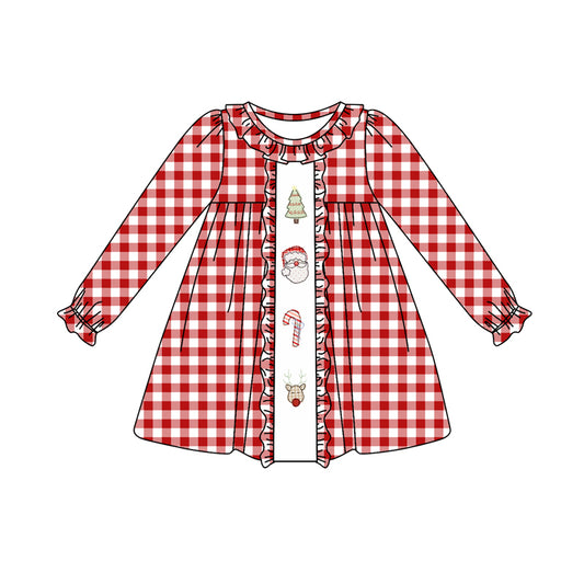 No moq  GLD0634  Pre-order Size 3-6m to 14-16t baby girl clothes long sleeves summer dress