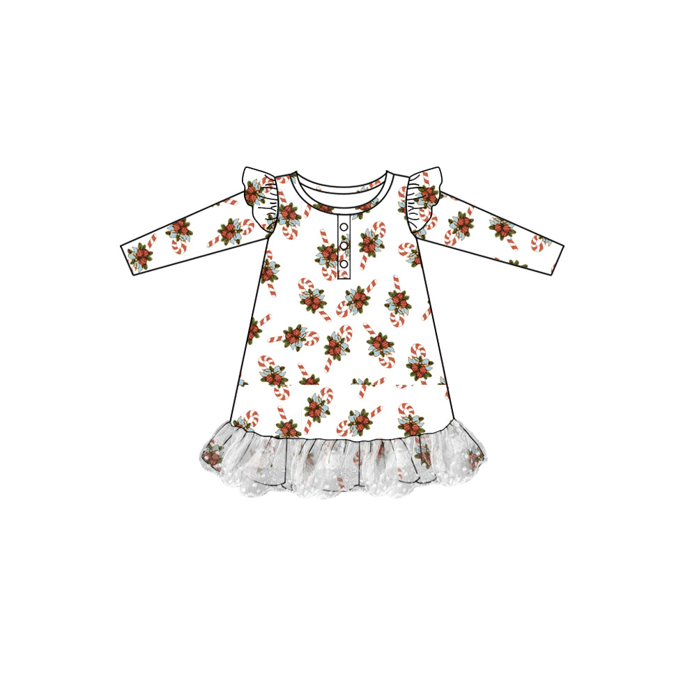 NO moq GLD0705  Pre-order Sizes 3-6m to 14-16t baby girl clothes long sleeves summer dress