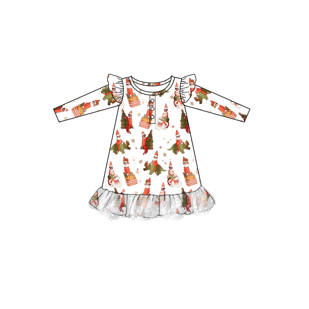 NO moq GLD0706  Pre-order Sizes 3-6m to 14-16t baby girl clothes long sleeves summer dress