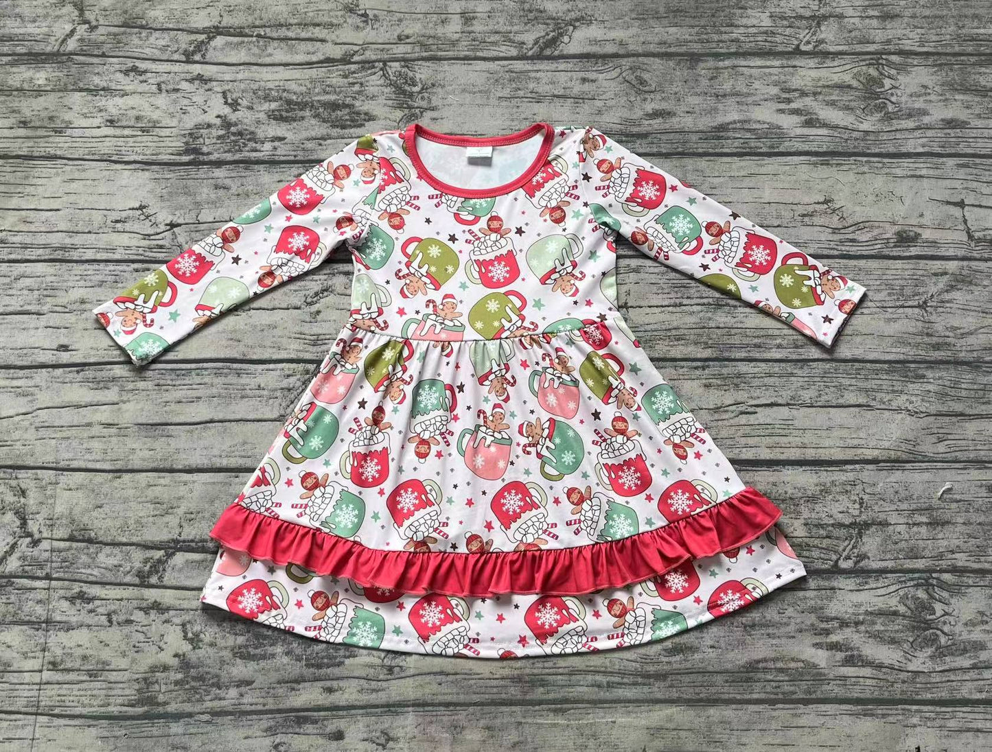 No moq  GLD0732 Pre-order Size 3-6m to 14-16t baby girl clothes long sleeves autumn dress