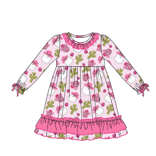 NO moq GLD0753 Pre-order Sizes 3-6m to 14-16t baby girl clothes long sleeves summer dress