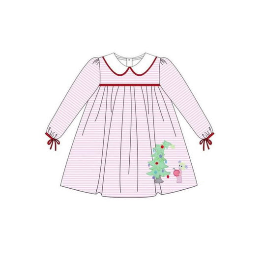 NO moq GLD0762  Pre-order Sizes 3-6m to 14-16t baby girl clothes long sleeves summer dress