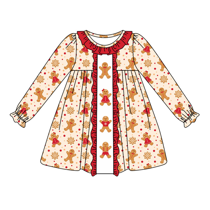 NO moq GLD0770  Pre-order Sizes 3-6m to 14-16t baby girl clothes long sleeves summer dress