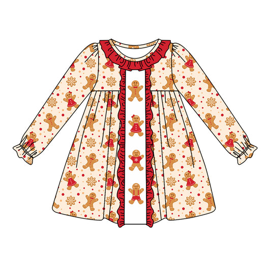 NO moq GLD0770  Pre-order Sizes 3-6m to 14-16t baby girl clothes long sleeves summer dress