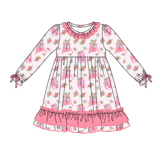 NO moq GLD0776 Pre-order Sizes 3-6m to 14-16t baby girl clothes long sleeves autumn dress