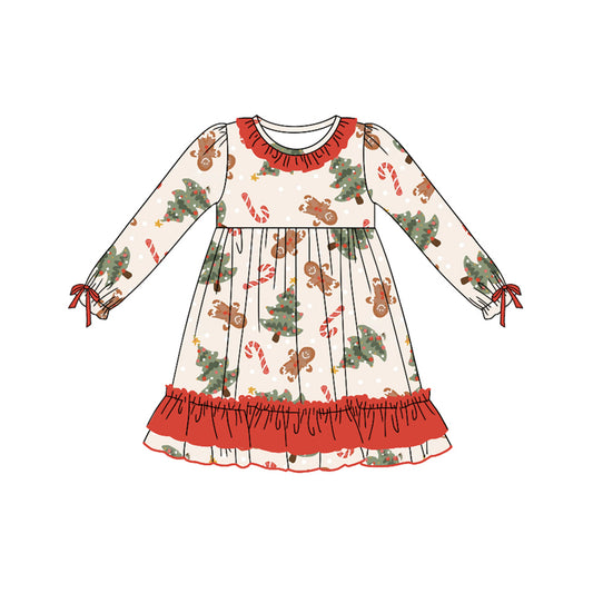 NO moq GLD0788  Pre-order Sizes 3-6m to 14-16t baby girl clothes long sleeves autumn dress