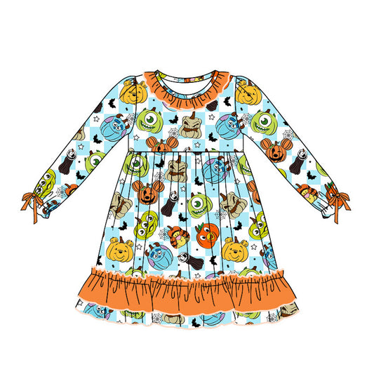 NO moq GLD0791  Pre-order Sizes 3-6m to 14-16t baby girl clothes long sleeves autumn dress