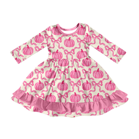 NO moq GLD0799 Pre-order Sizes 3-6m to 14-16t baby girl clothes long sleeves autumn dress