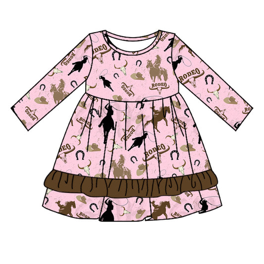 NO moq GLD0818 Pre-order Sizes 3-6m to 14-16t baby girl clothes long sleeves autumn dress