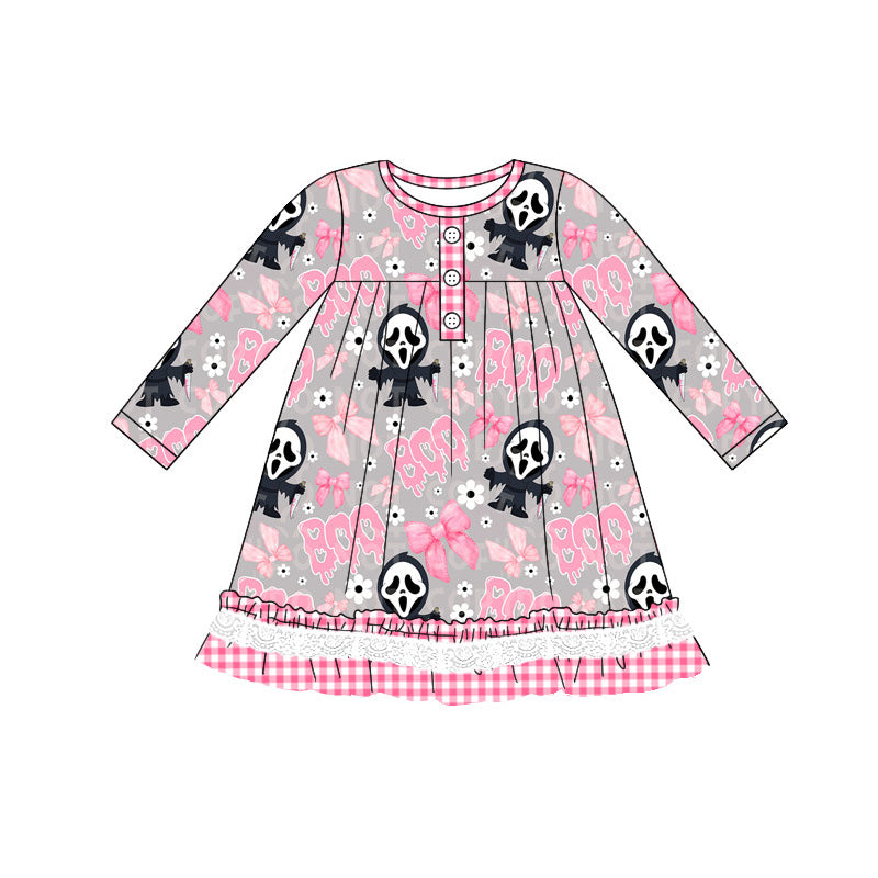 NO moq GLD0820 Pre-order Size 3-6m to 14-16t baby girl clothes long sleeves autumn dress