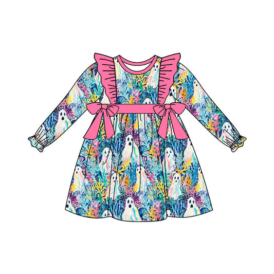 NO moq GLD0821 Pre-order Sizes 3-6m to 14-16t baby girl clothes long sleeves autumn dress