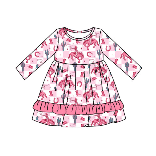 NO moq GLD0826 Pre-order Sizes 3-6m to 14-16t baby girl clothes long sleeves autumn dress