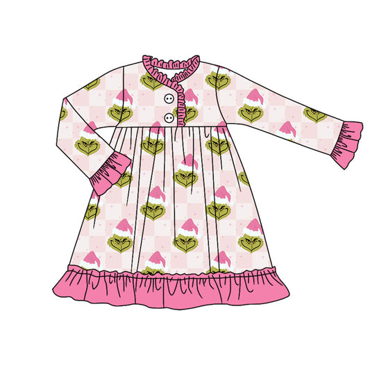 NO moq GLD0829 Pre-order Sizes 3-6m to 14-16t baby girl clothes long sleeves autumn dress