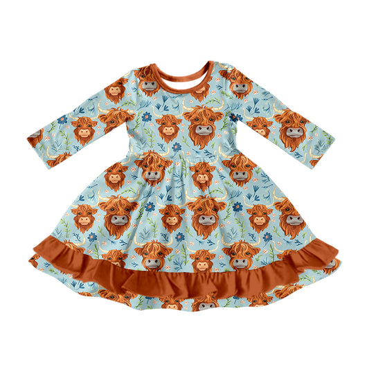 NO moq GLD0831 Pre-order Sizes 3-6m to 14-16t baby girl clothes long sleeves autumn dress