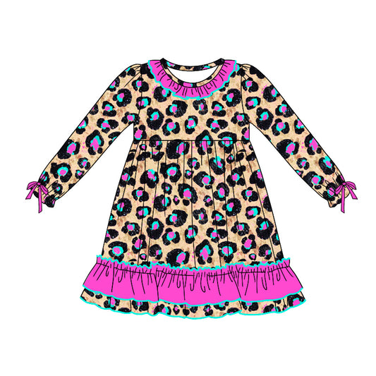 NO moq GLD0832 Pre-order Sizes 3-6m to 14-16t baby girl clothes long sleeves autumn dress