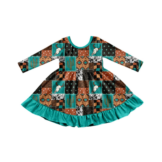 NO moq GLD0837 Pre-order Sizes 3-6m to 14-16t baby girl clothes long sleeves autumn dress