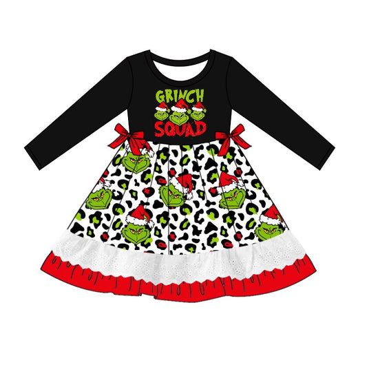 NO moq GLD0864  Pre-order Sizes 3-6m to 14-16t baby girl clothes long sleeves autumn dress