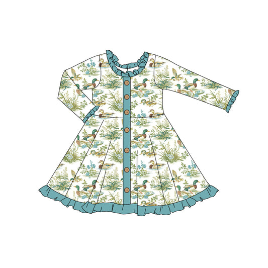 NO moq GLD0906  Pre-order Sizes 3-6m to 14-16t baby girl clothes long sleeves autumn dress