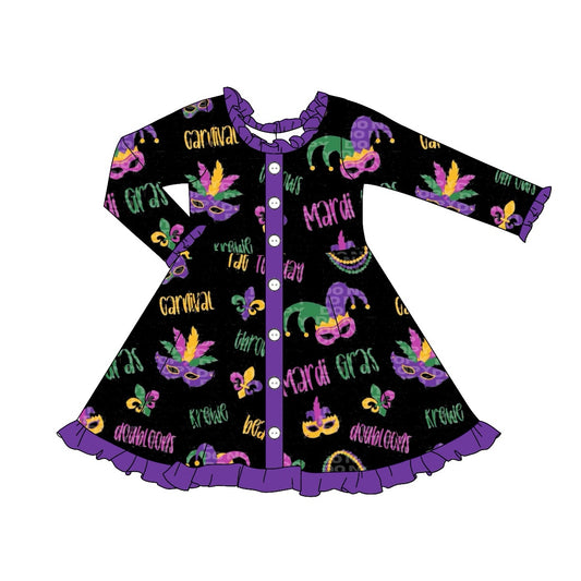 NO moq GLD0908  Pre-order Sizes 3-6m to 14-16t baby girl clothes long sleeves autumn dress