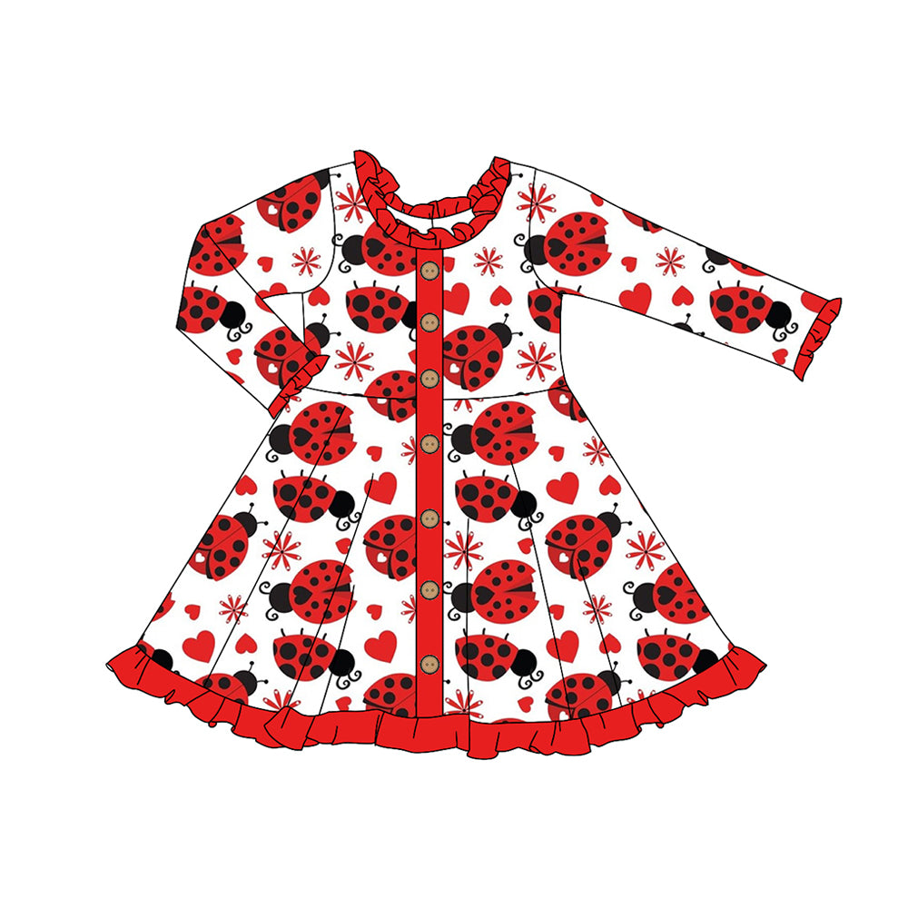 NO moq GLD0919  Pre-order Sizes 3-6m to 14-16t baby girl clothes long sleeves autumn dress