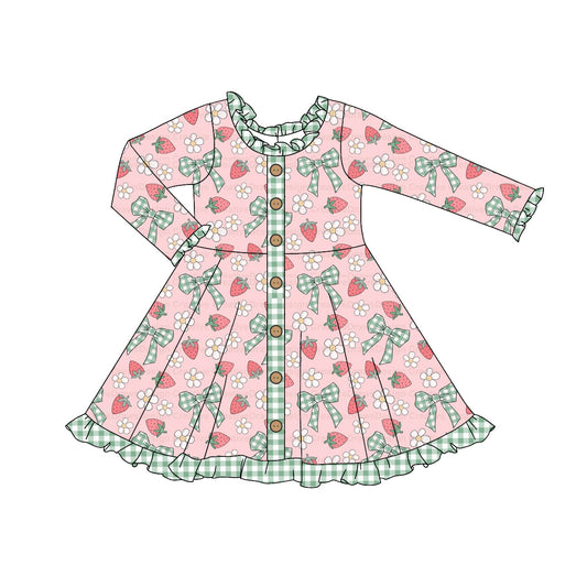 NO moq GLD0920  Pre-order Sizes 3-6m to 14-16t baby girl clothes long sleeves autumn dress