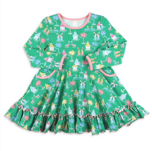 NO moq GLD0926  Pre-order Sizes 3-6m to 14-16t baby girl clothes long sleeves autumn dress