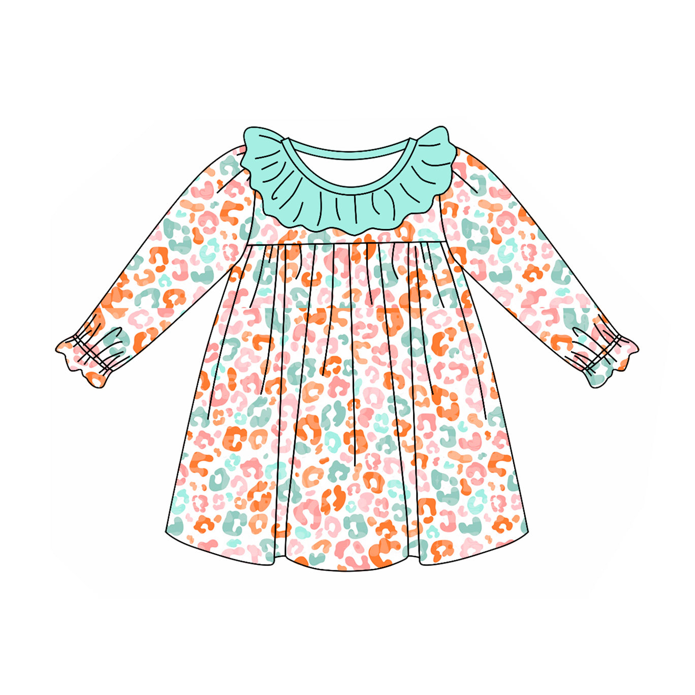 NO moq GLD0928  Pre-order Sizes 3-6m to 14-16t baby girl clothes long sleeves autumn dress